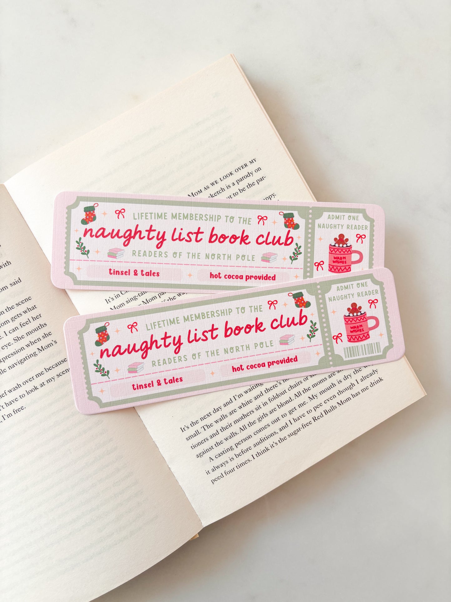 Naughty List Book Club Bookmark