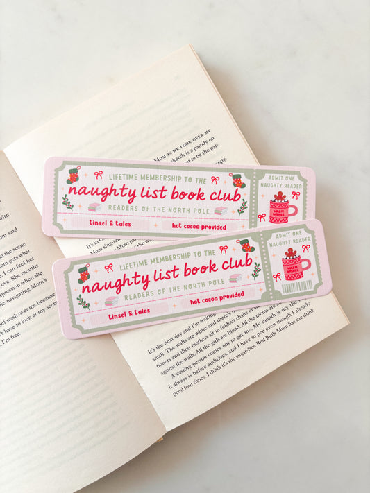Naughty List Book Club Bookmark