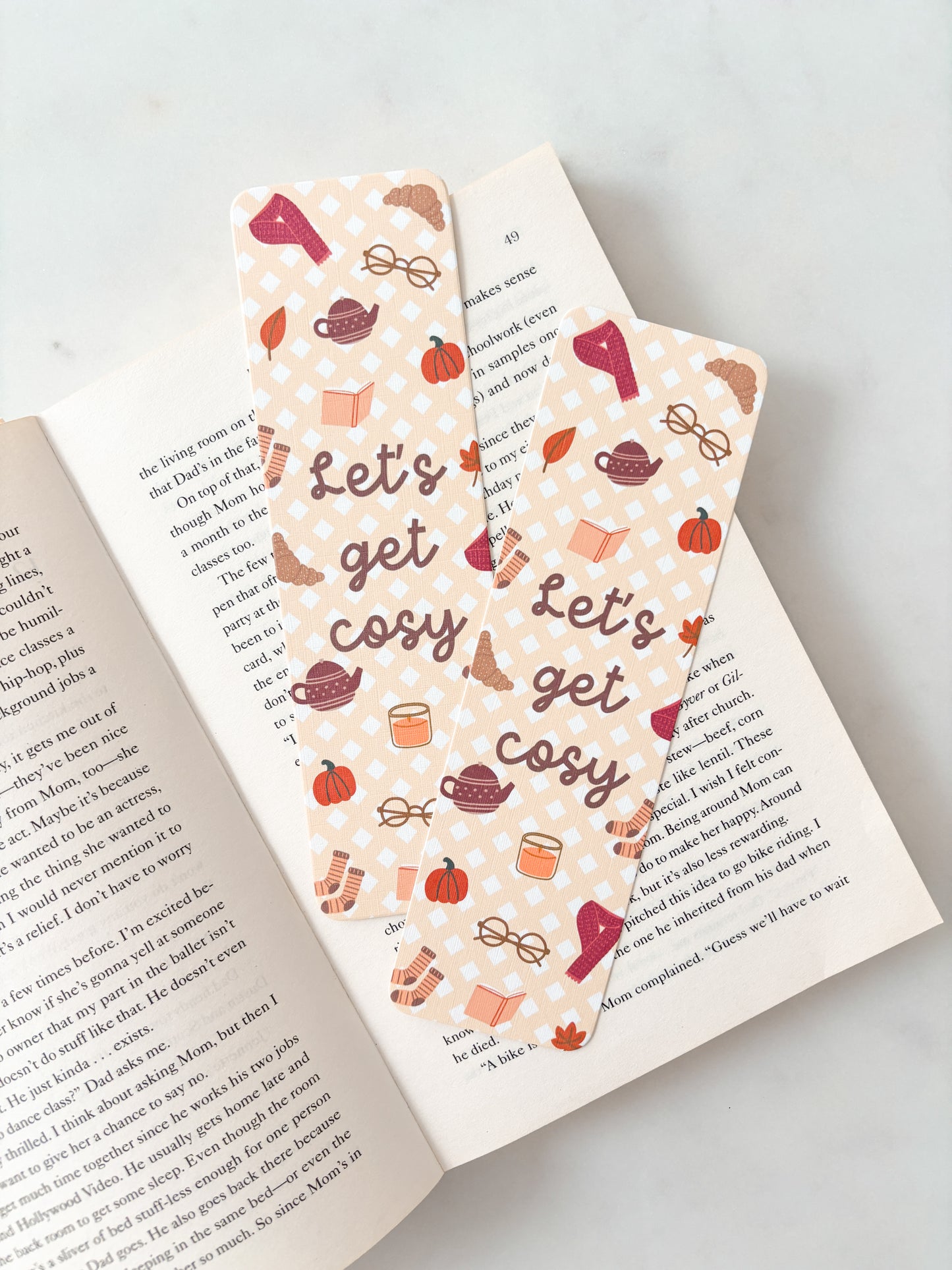 Let's Get Cosy Bookmark | Autumn Bookmark