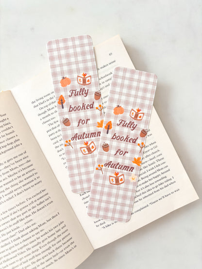 Fully Booked For Autumn Gingham Bookmark