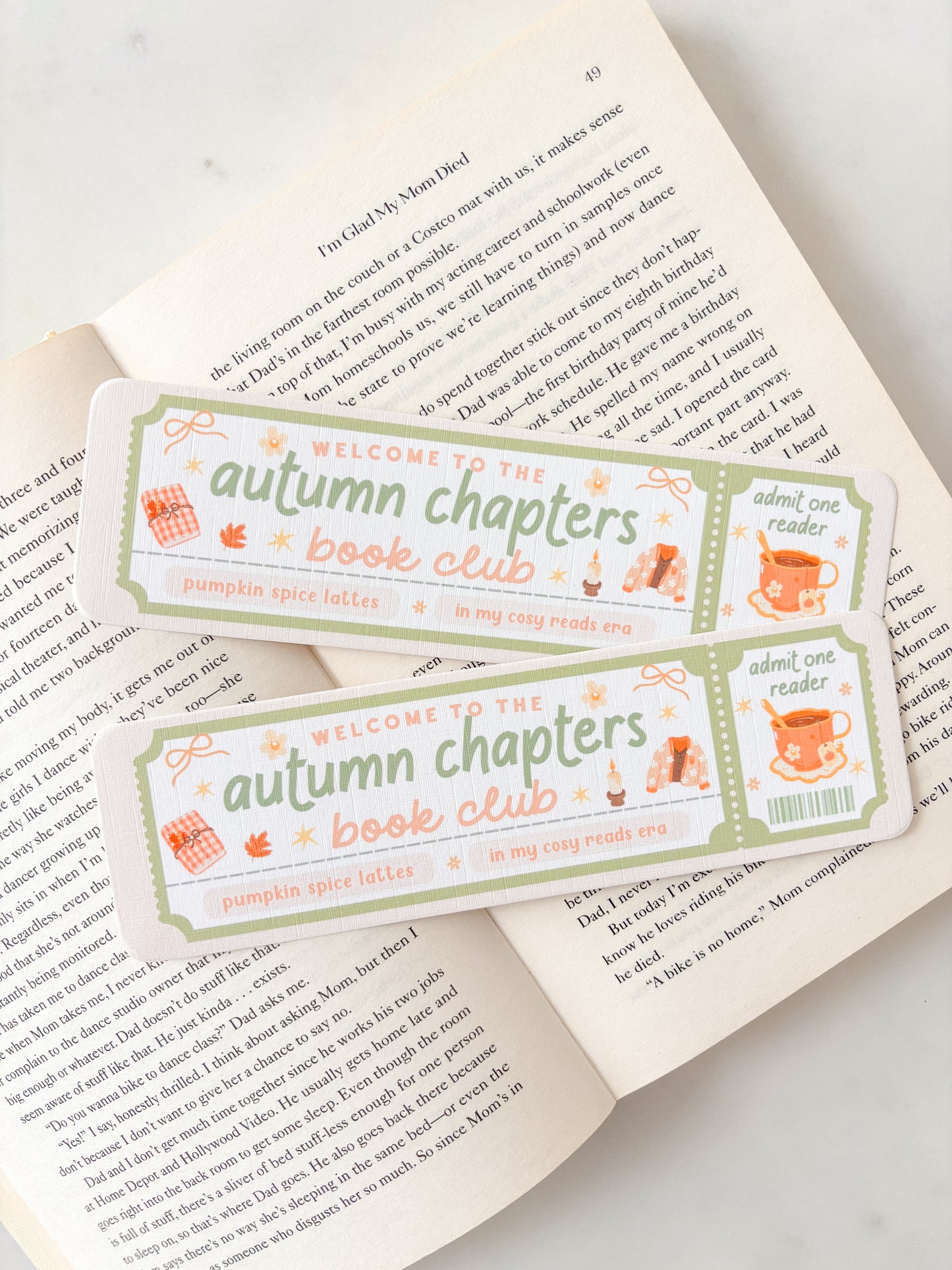 Autumn Chapters Book Club Bookmark | Autumn Bookmark