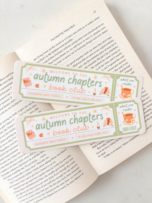 Autumn Chapters Book Club Bookmark | Autumn Bookmark