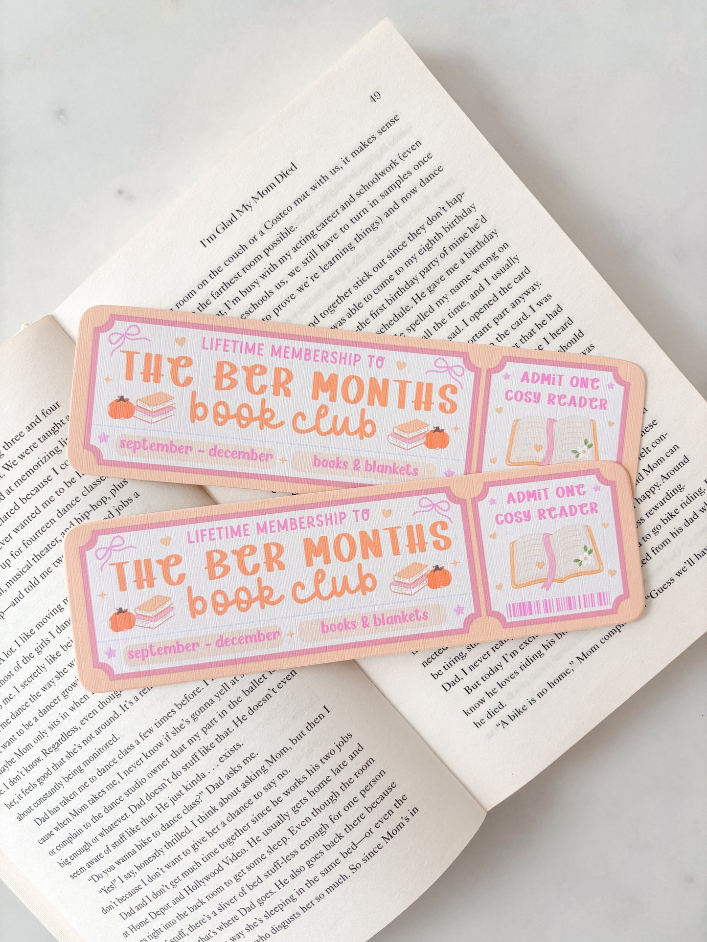 The Ber Months Book Club Bookmark