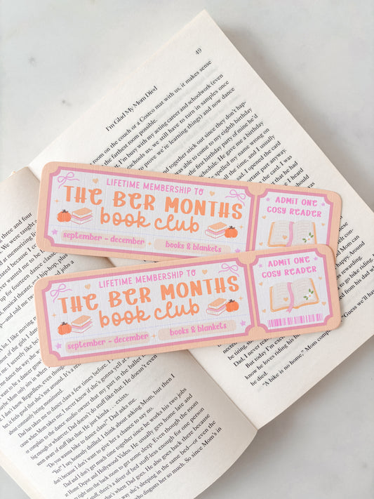 The Ber Months Book Club Bookmark