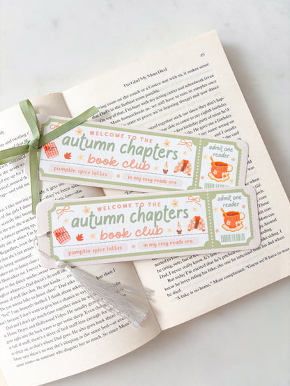 Autumn Chapters Book Club Bookmark | Autumn Bookmark