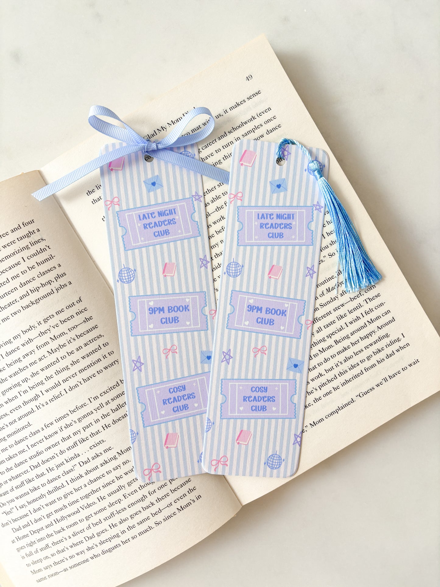 Late Night Readers Club Bookmark | Book Club Tickets Bookmark