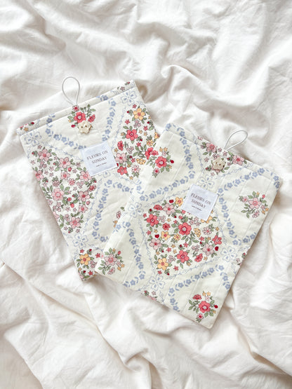 Vintage Floral Book Sleeve Pouch