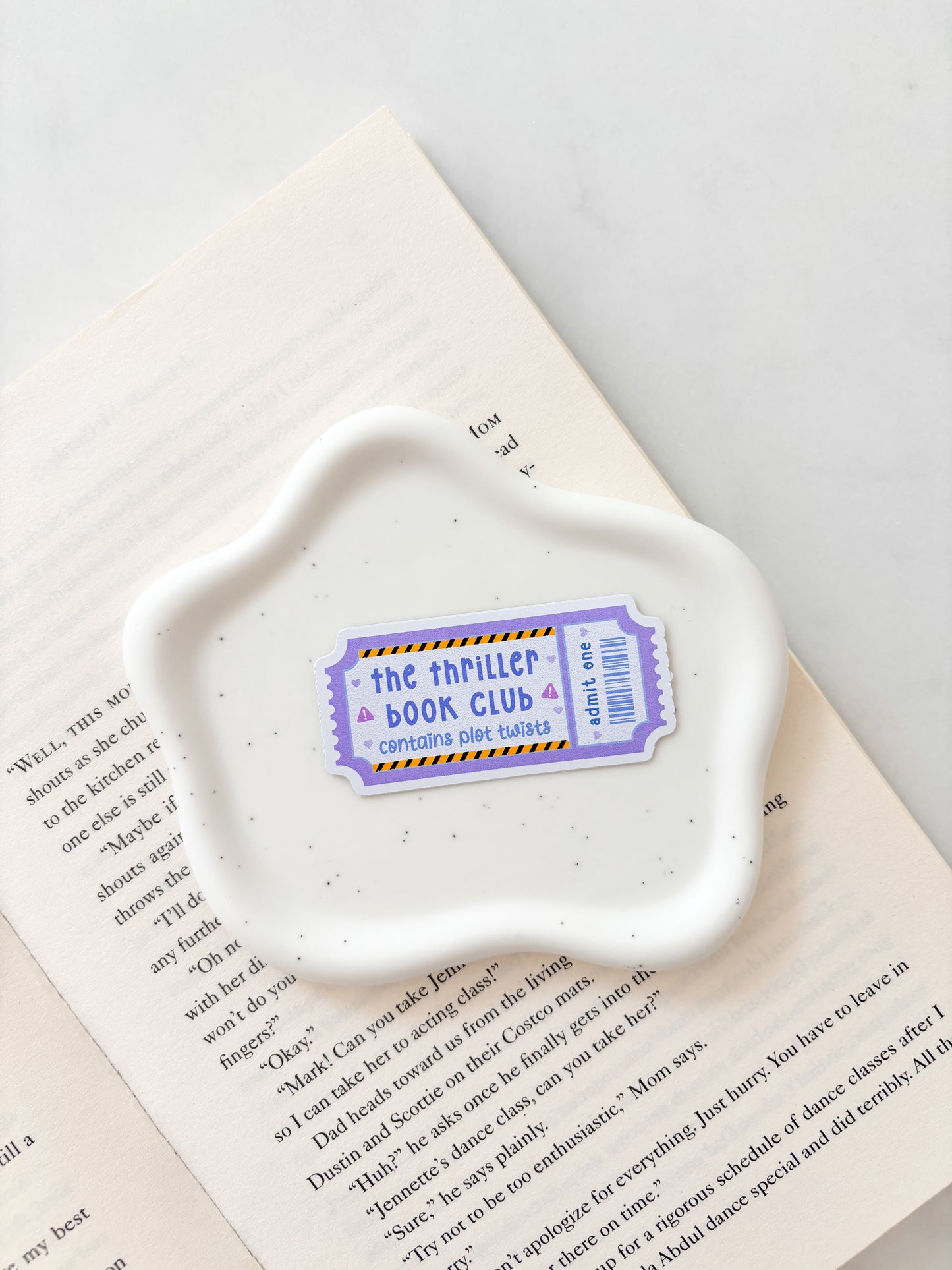 Thriller Book Club Ticket Sticker