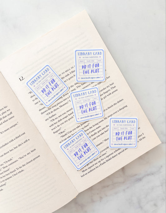 Do it For The Plot Library Card Sticker