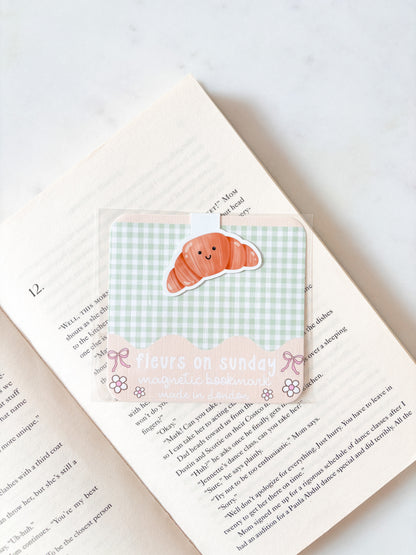 Cute Croissant Magnetic Bookmark