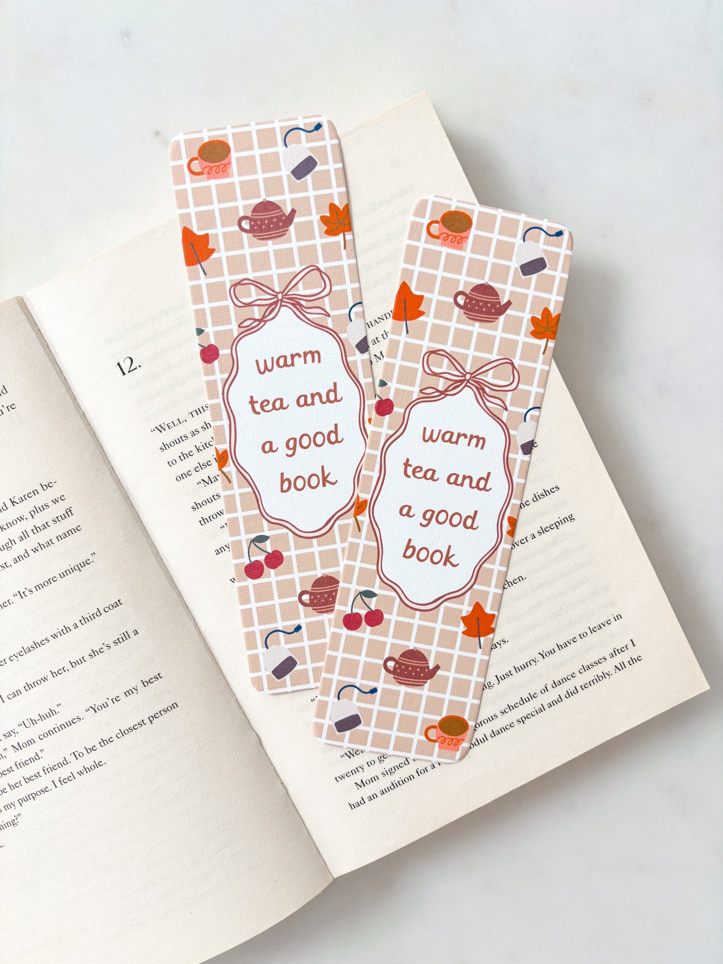 Warm Tea And A Good Book Bookmark | Autumn Bookmark