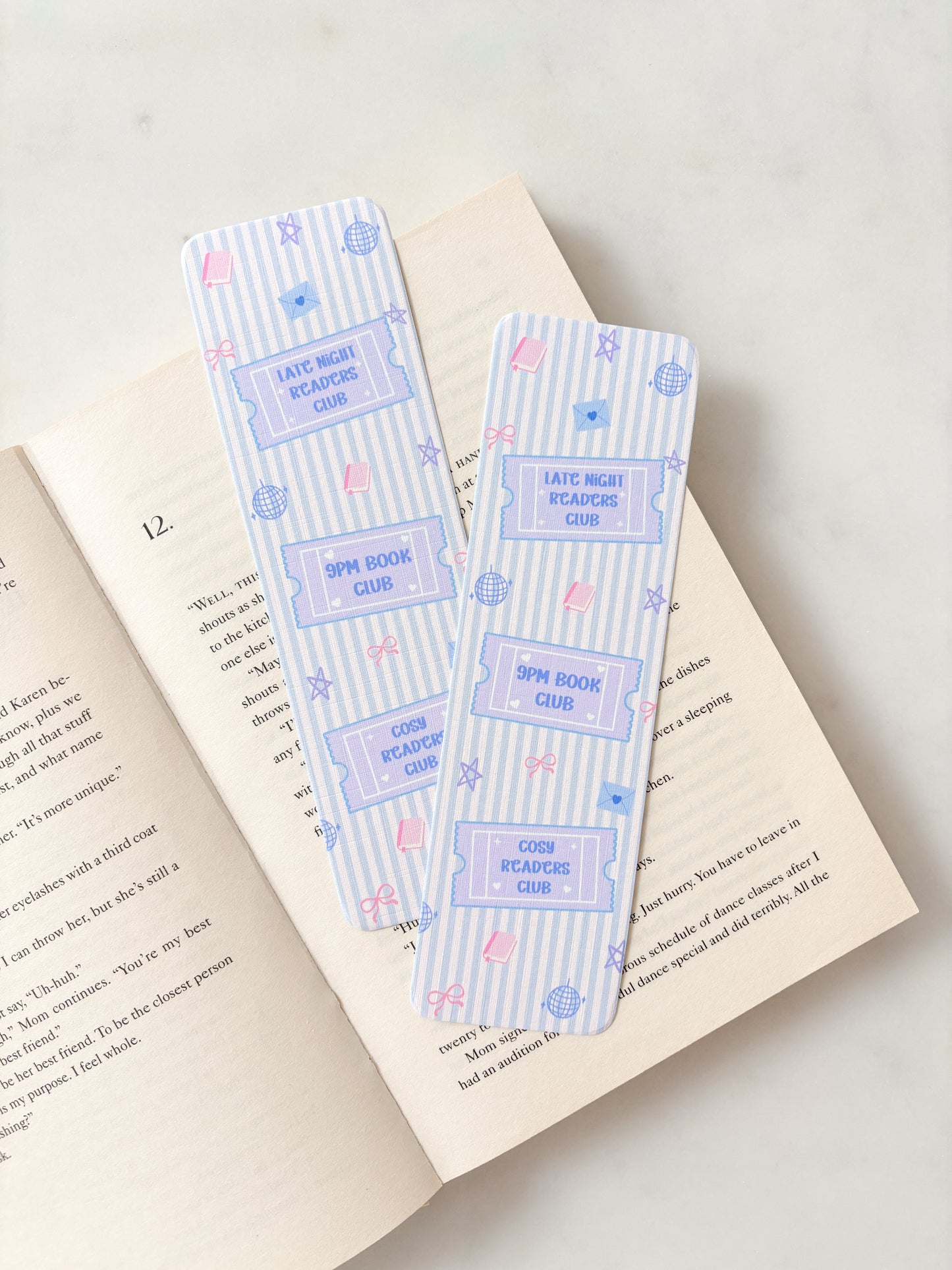 Late Night Readers Club Bookmark | Book Club Tickets Bookmark