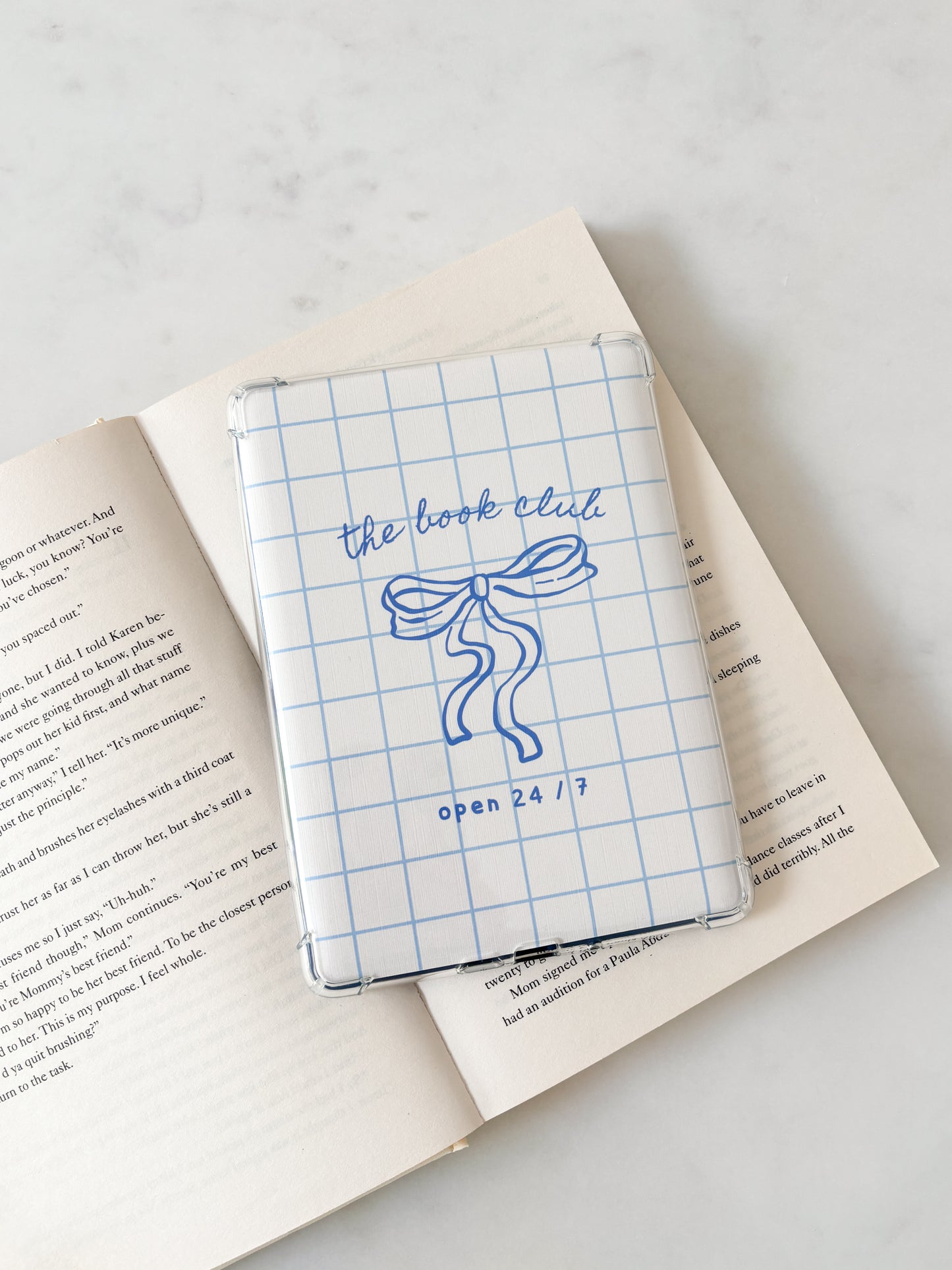 The Book Club Insert | Blue Coquette Bow Kindle Insert