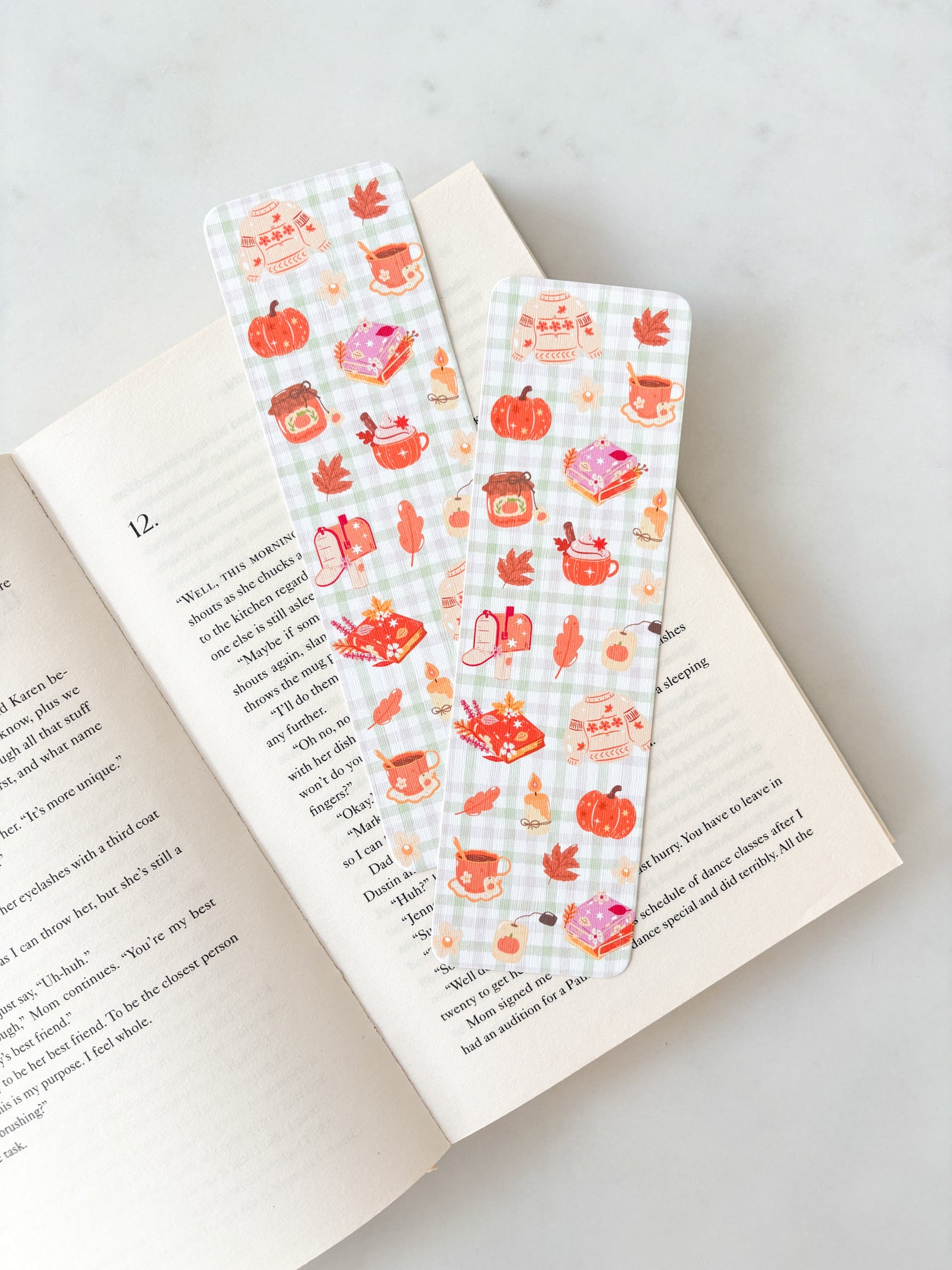 Pumpkin Season Gingham Bookmark