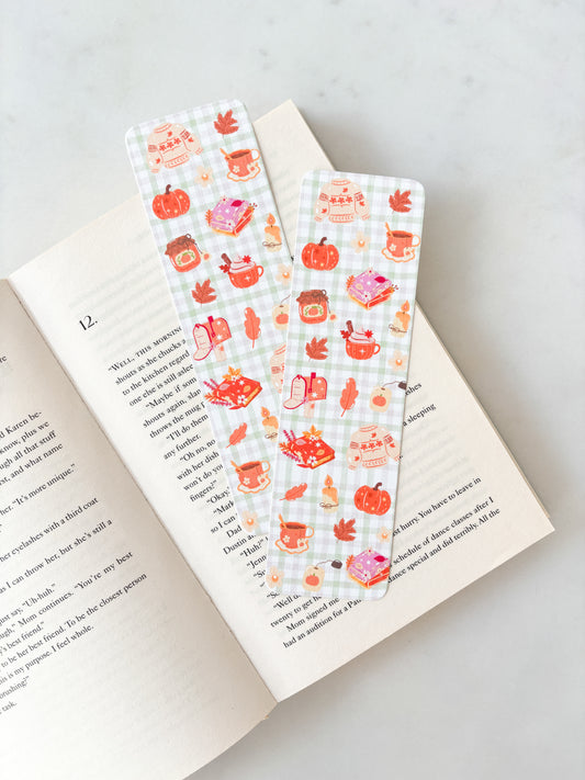 Pumpkin Season Gingham Bookmark