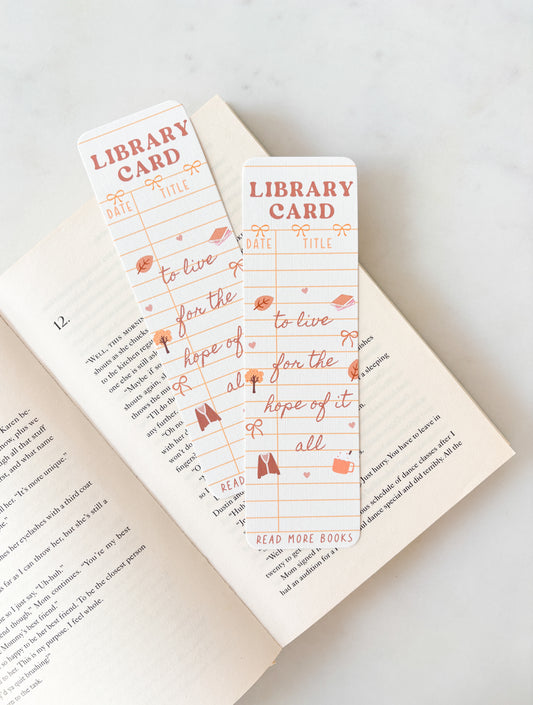 For The Hope Of It All Library Card Bookmark