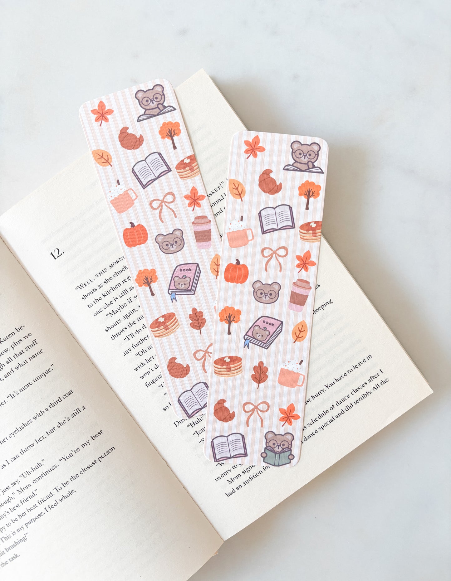 Autumn Reading Bear Bookmark