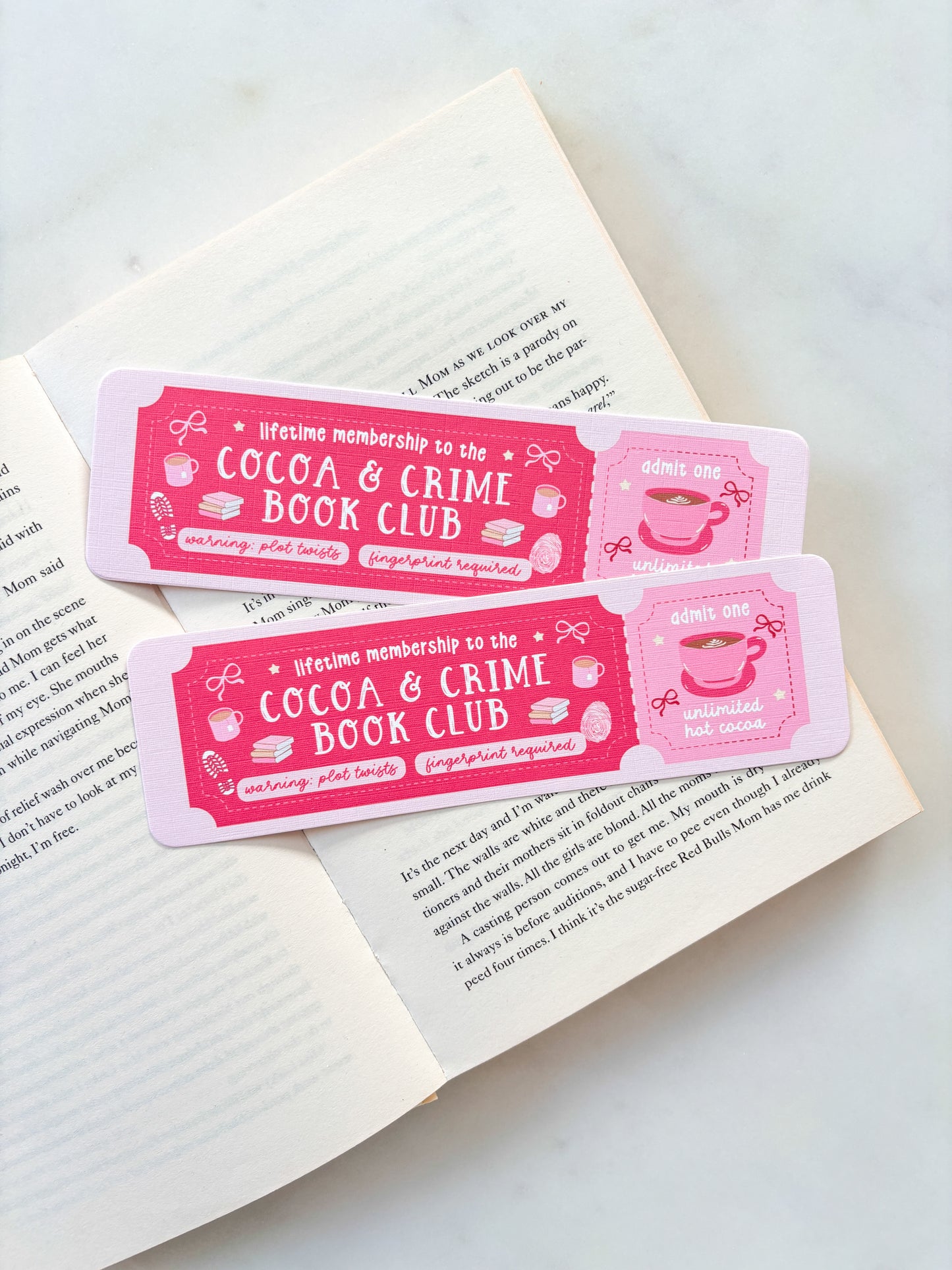 Cocoa & Crime Book Club Bookmark