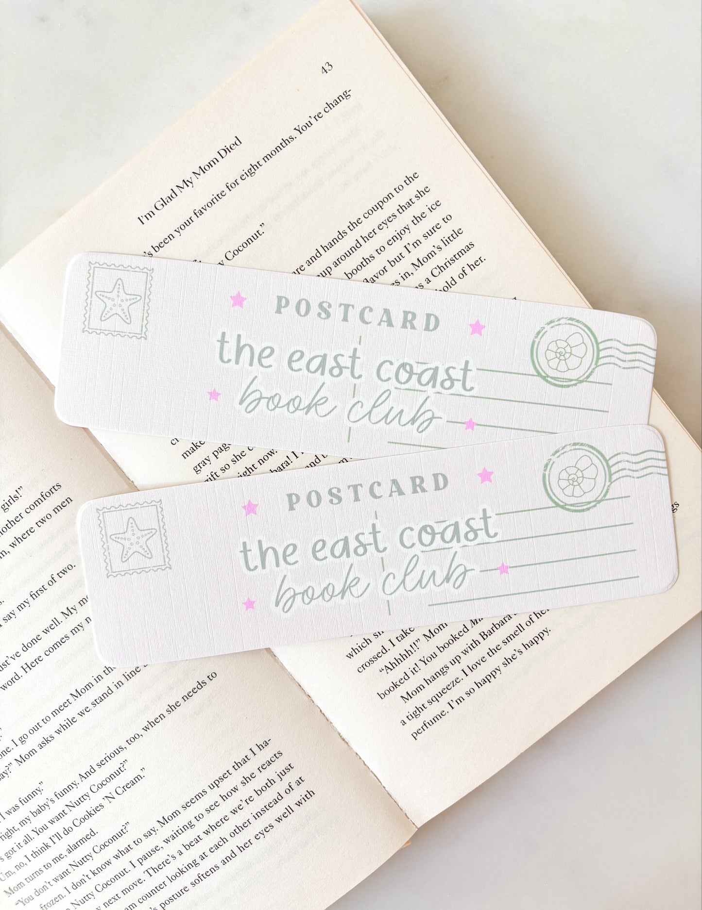 The East Coast Book Club Postcard Bookmark