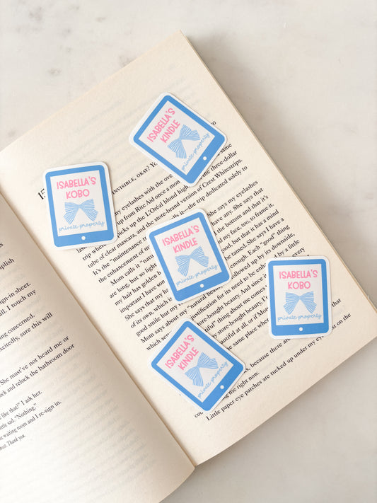 Blue Kindle Personalised Name Sticker