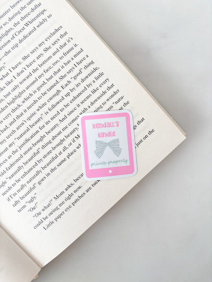 Pink Kindle Personalised Name Sticker