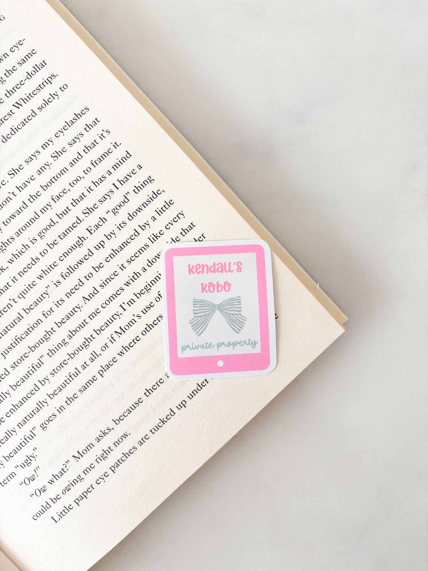 Pink Kindle Personalised Name Sticker