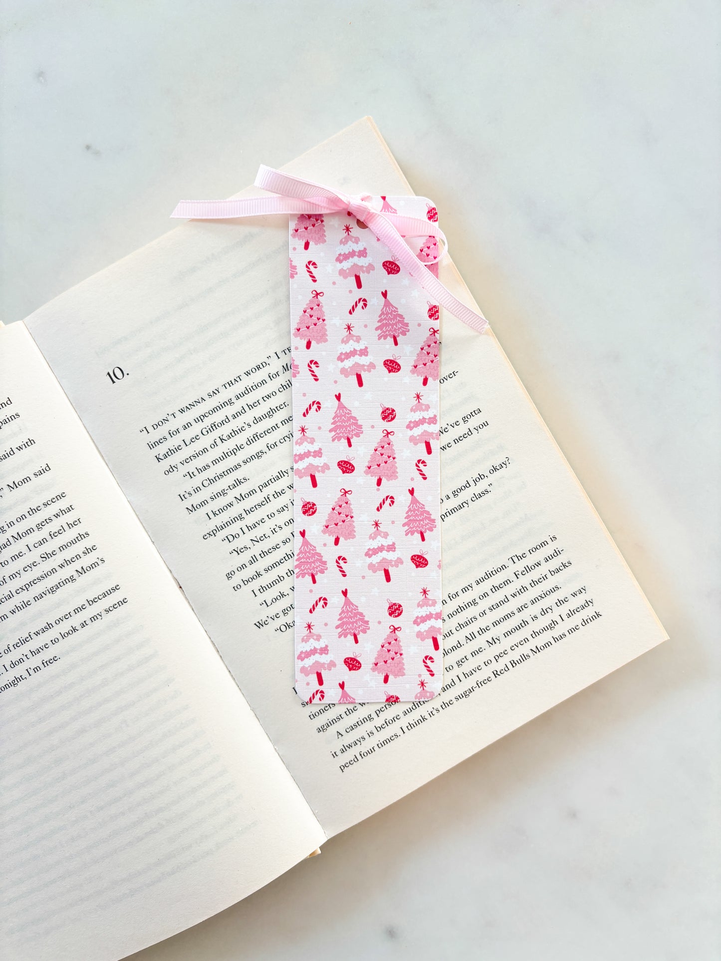 Sweet Pink Christmas Trees Bookmark