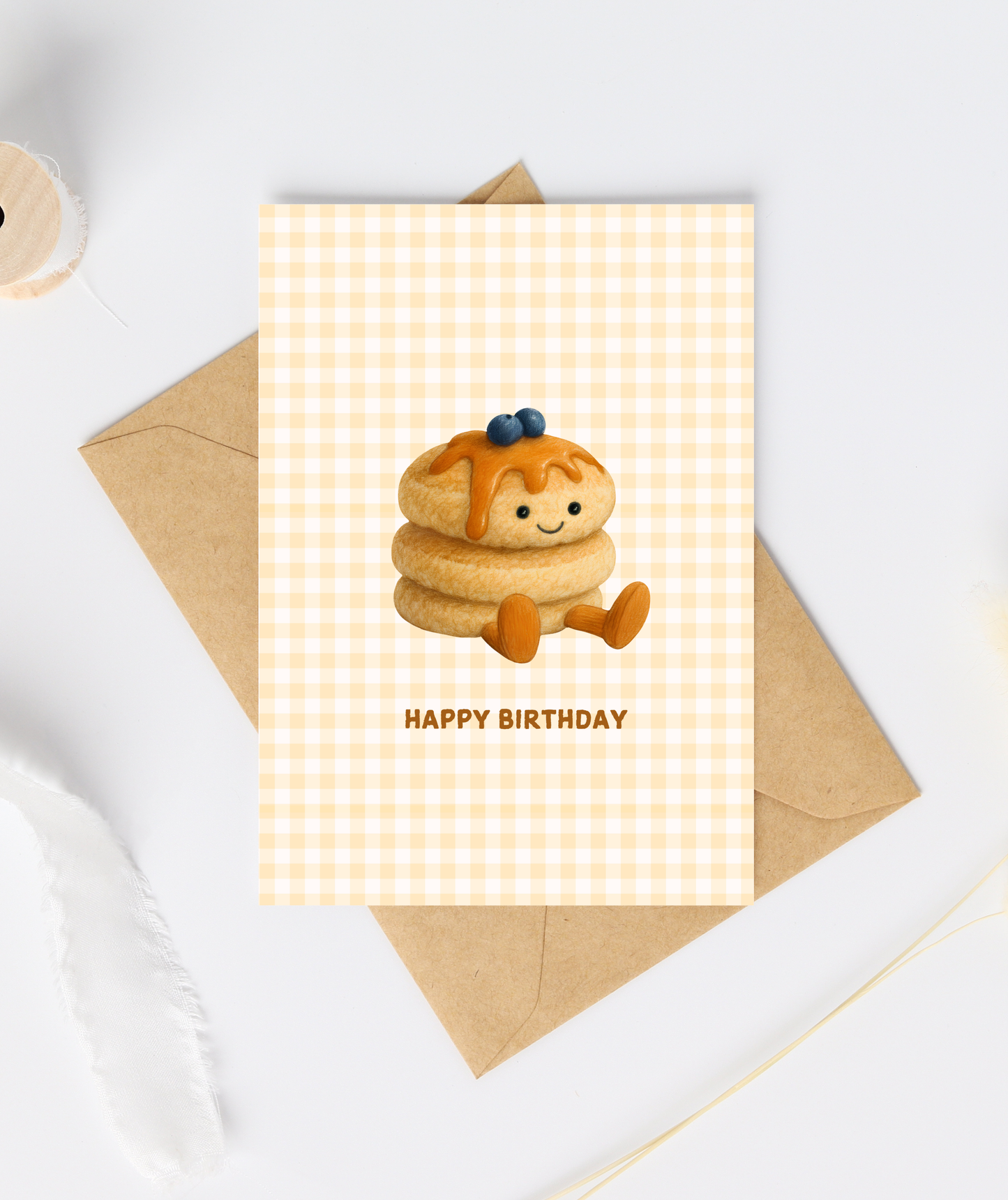 Pancake Stack Plushie Birthday Card