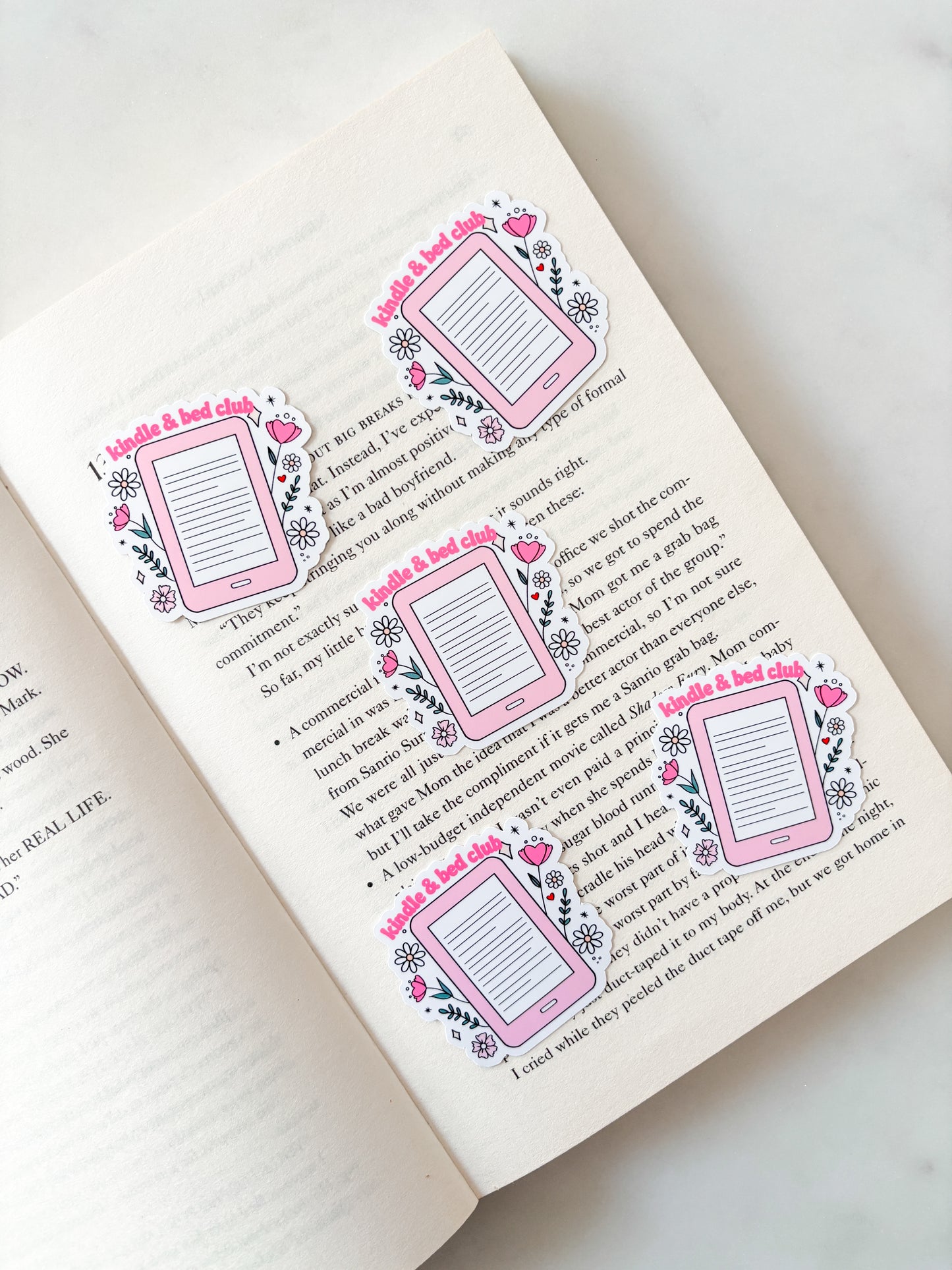 Kindle & Bed Club Sticker