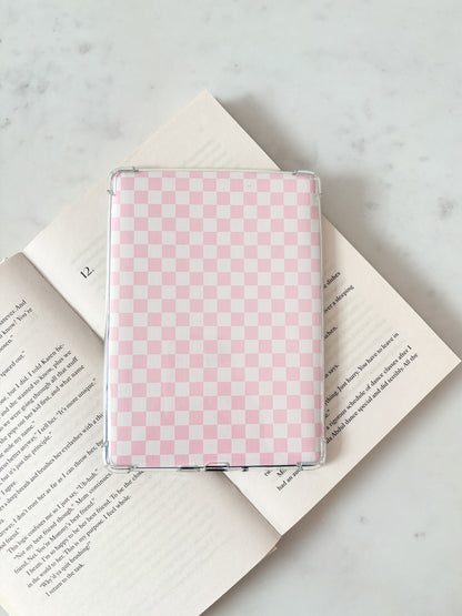 Pink Checkered Gingham Kindle Insert
