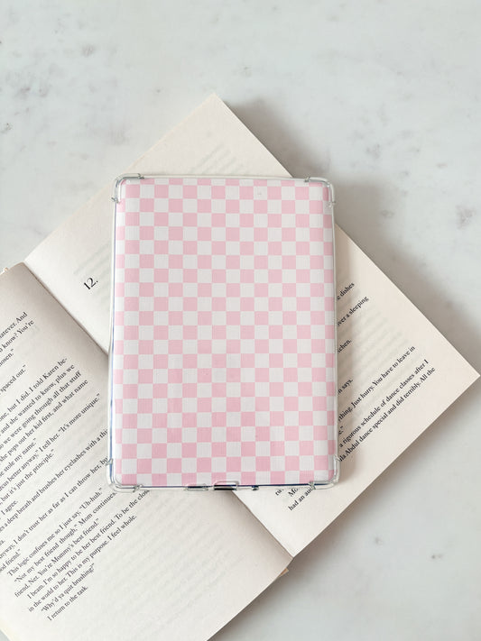Pink Checkered Gingham Kindle Insert