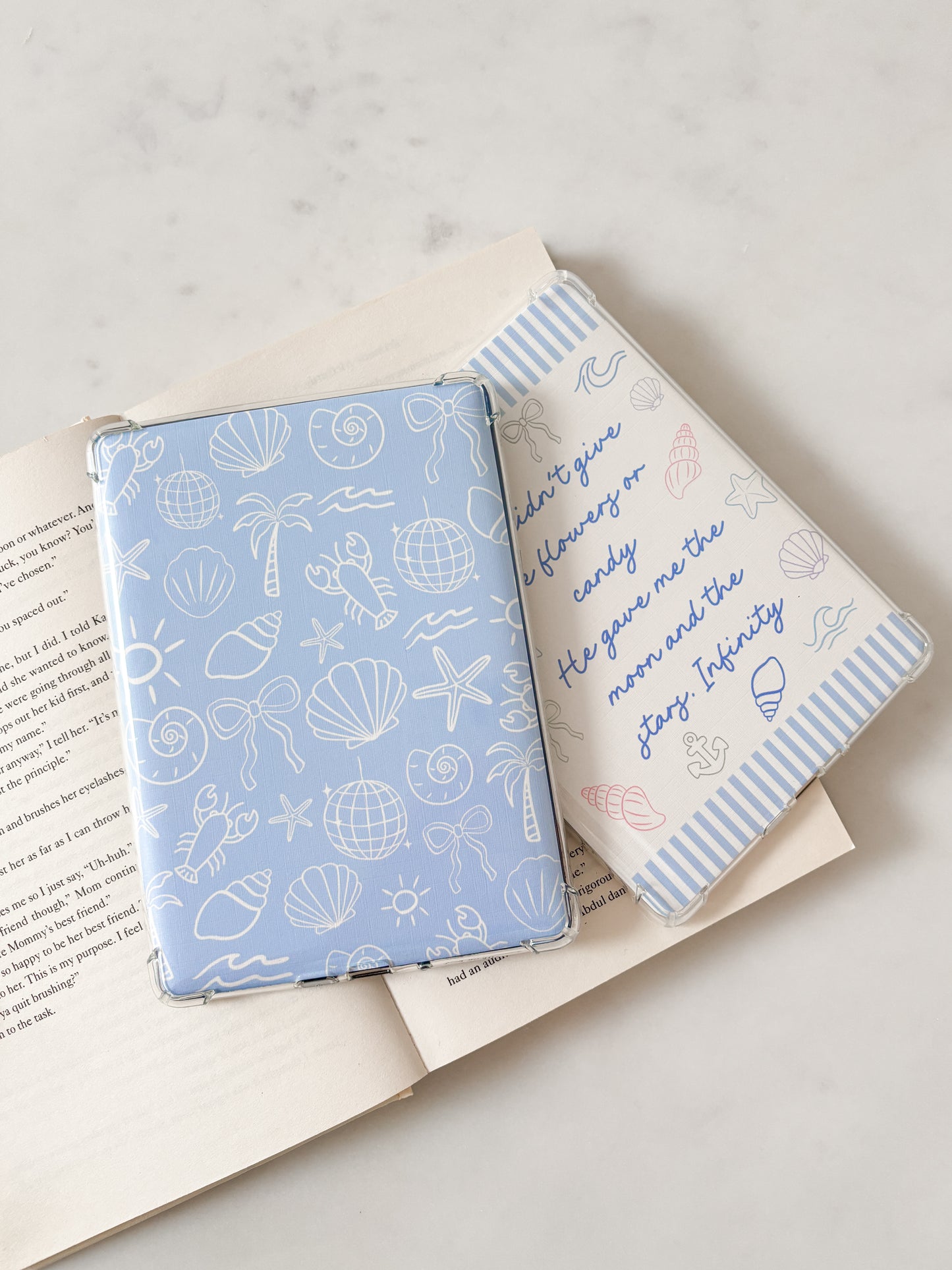 Blue Seashells Kindle Insert