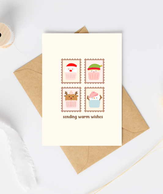 Sending Warm Wishes | Christmas Stamps Card