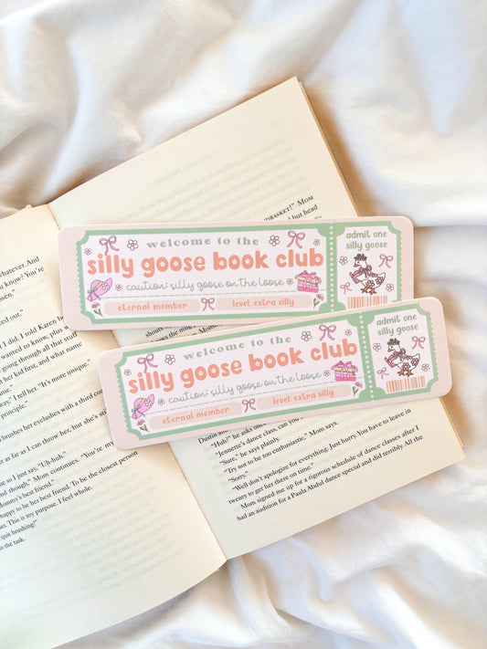 Silly Goose Book Club Ticket Bookmark