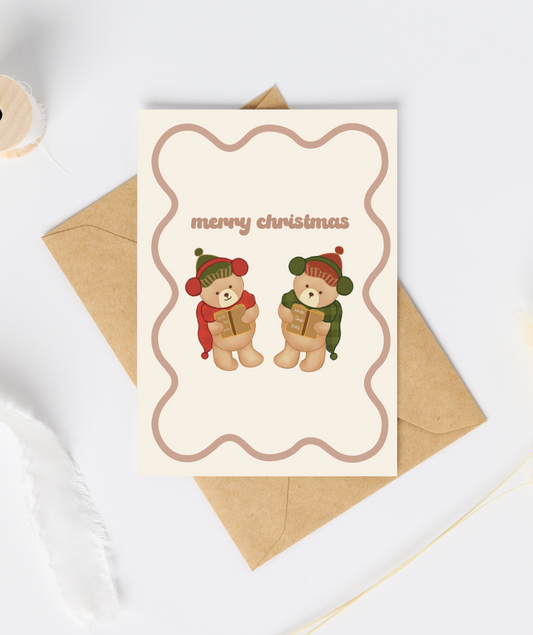 Teddy Bear Christmas Choir Card