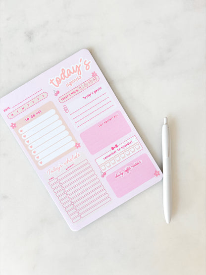 Daily Planner Notepad | A5 Notepad | Today's Agenda