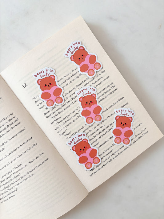 Beary Into Books Sticker | Teddy Bear Sticker