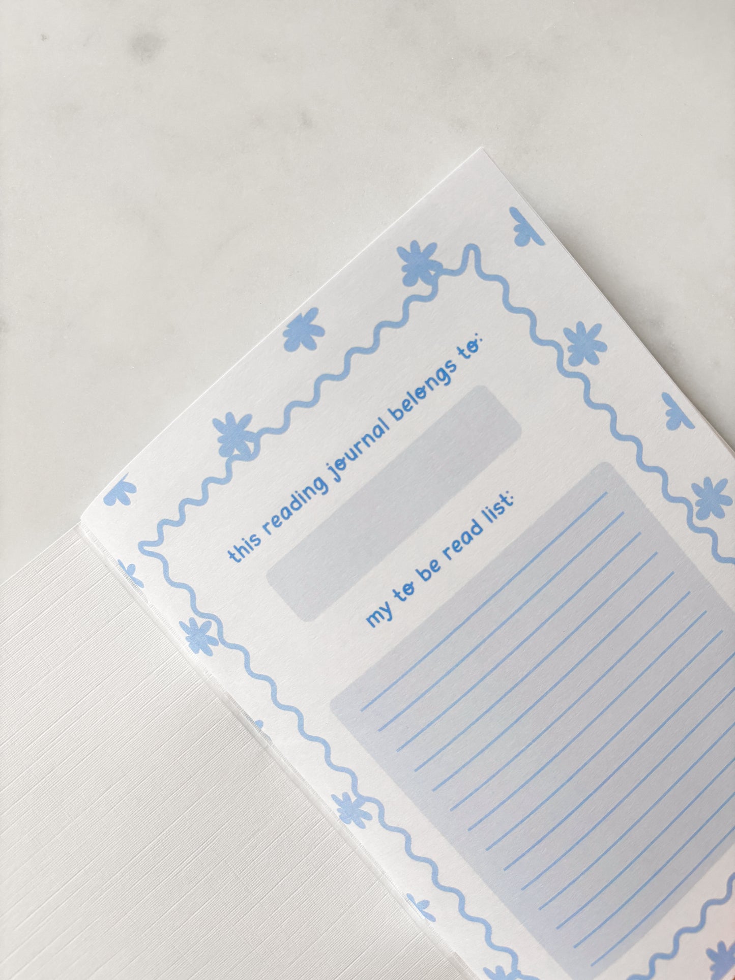 Blue Floral Reading Journal | A5 Book Review Notebook
