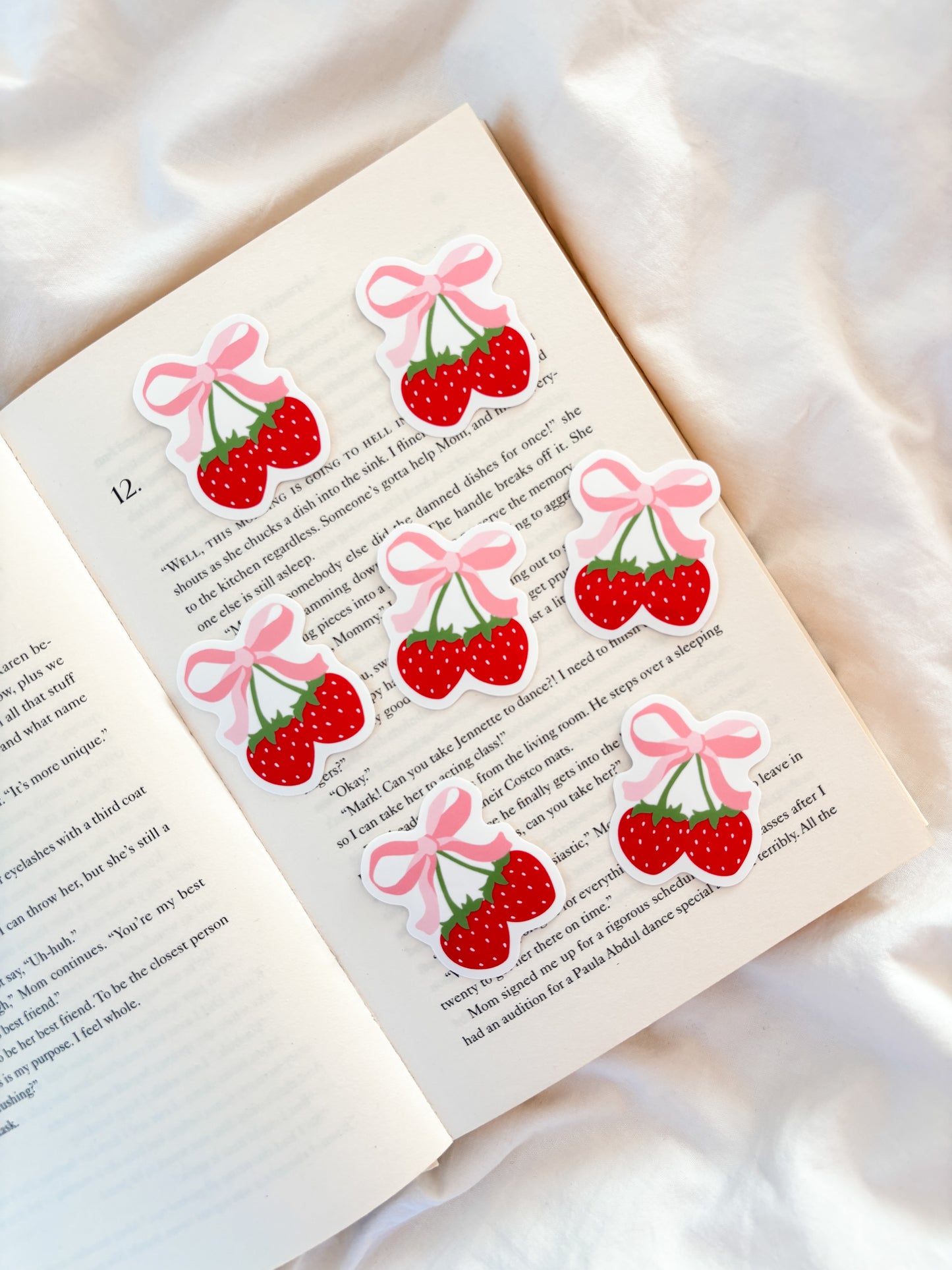 Strawberry Coquette Bow Sticker