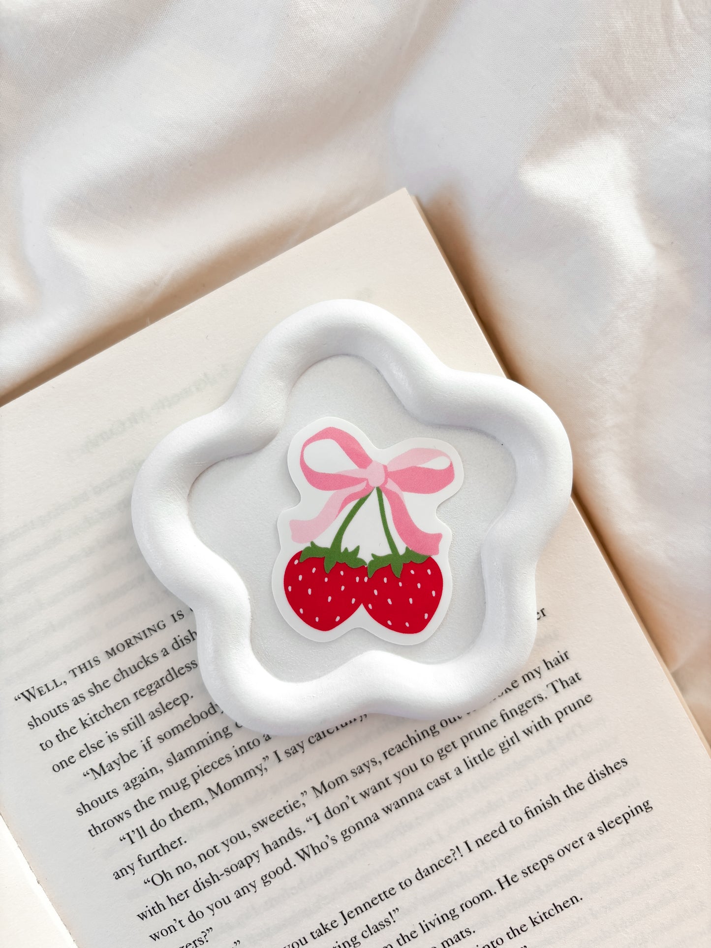 Strawberry Coquette Bow Sticker