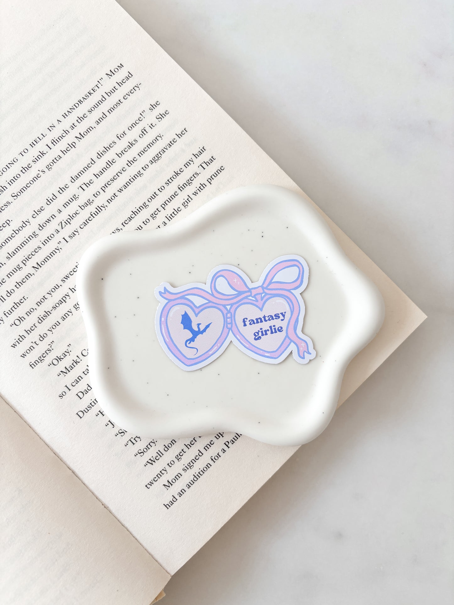 Fantasy Reader Sticker | Coquette Bow Locket Sticker