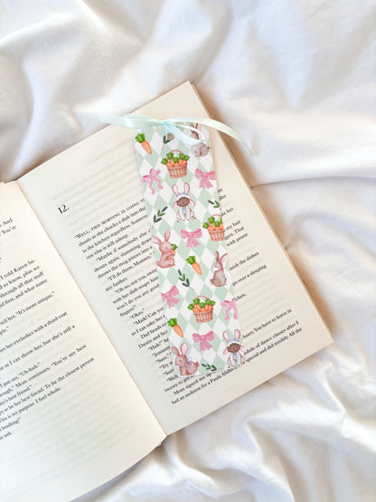 Pastel Green Spring Rabbit Bookmark