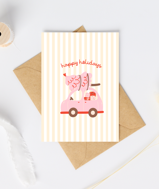 Pastel Happy Holidays Christmas Card