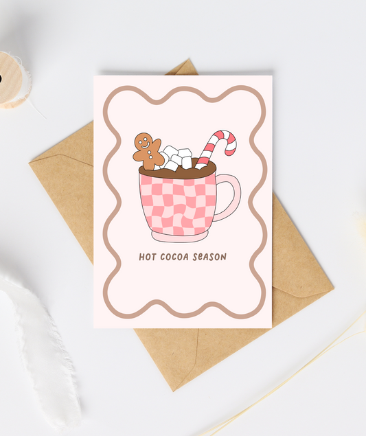 Gingerbread Hot Cocoa Christmas Card