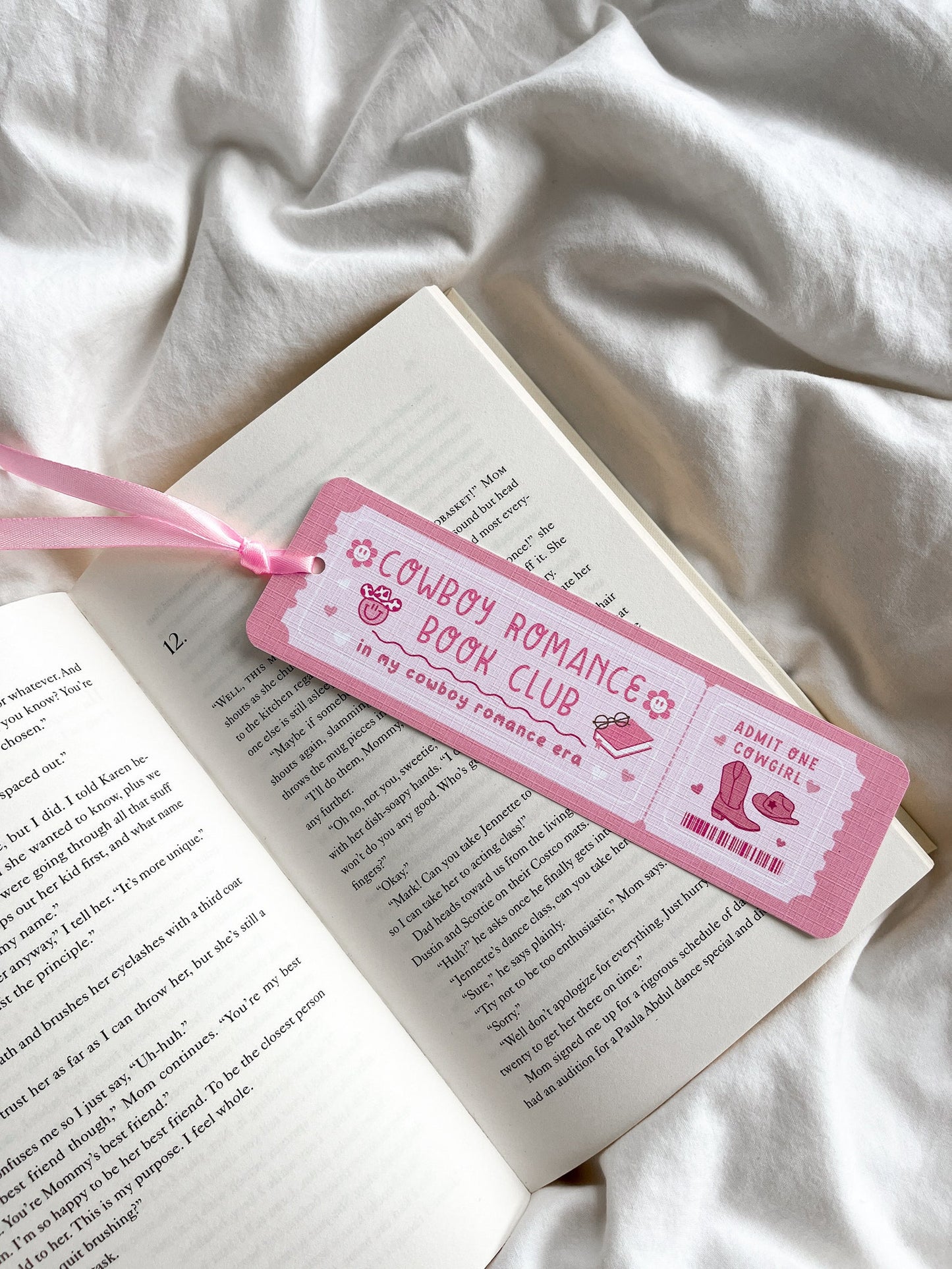 Cowboy Romance Book Club Bookmark Ticket | Bookmark Ticket Bookmark