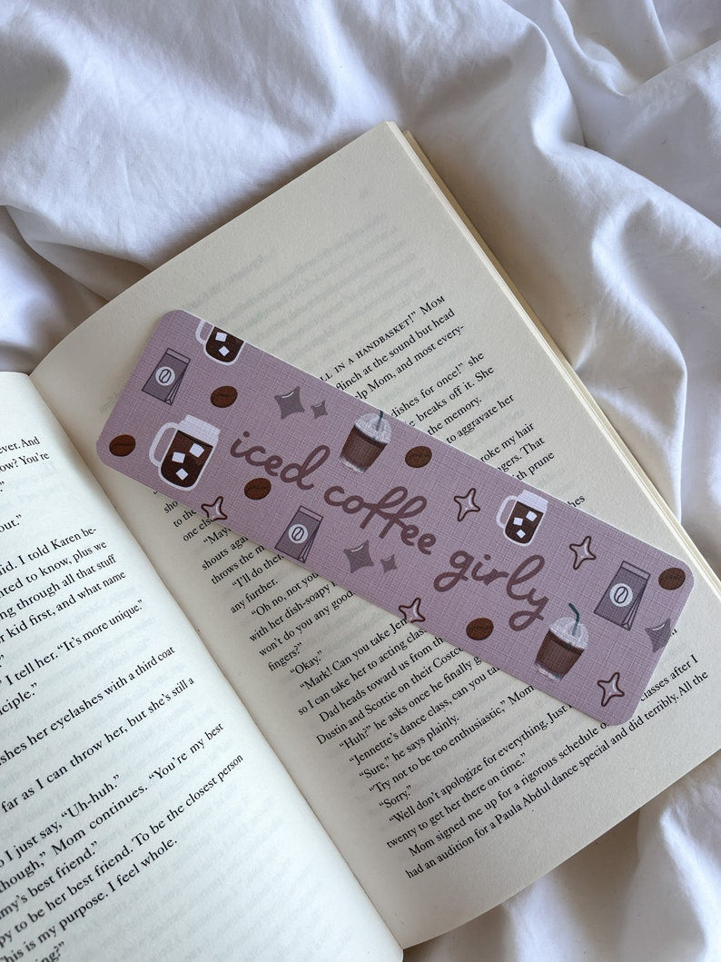 Matcha Latte Girly Bookmark | Iced Coffee Lover Bookmark