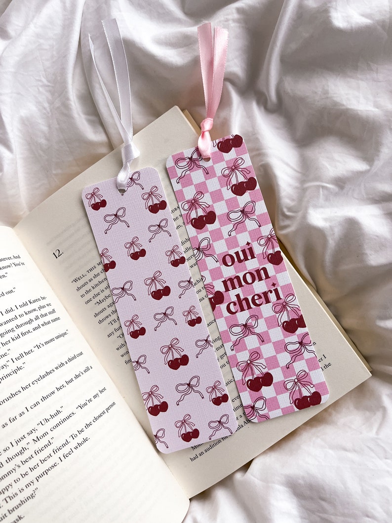 Oui Mon Cheri Bookmark | Cute Bow Bookmark