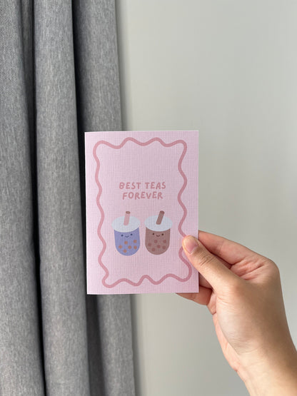 Besties Forever Card - Bubble Tea Birthday Card | Best Teas