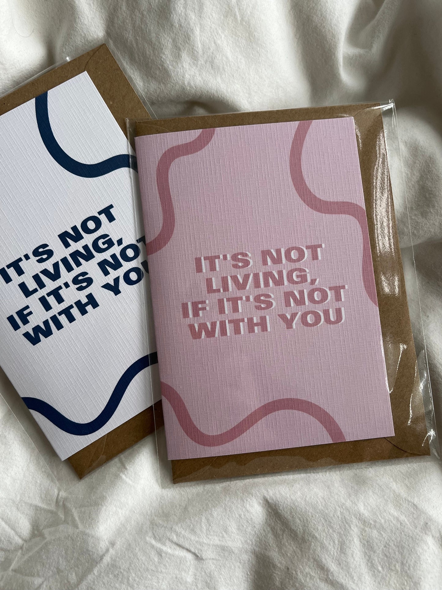 It's Not Living, If It's Not With You Card | 1975 Inspired Pink Card