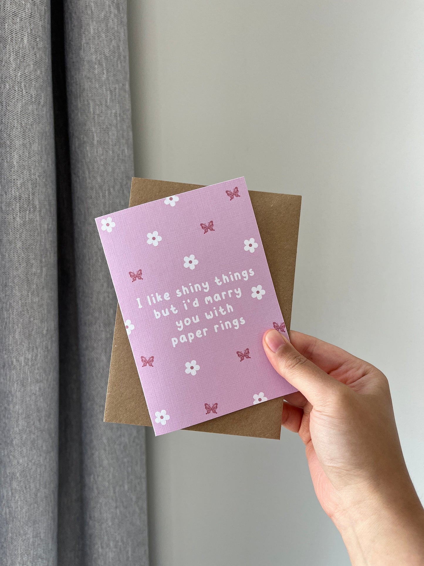 Paper Rings Card | I Like Shiny Things But I’d Marry You With Paper Rings | TS Inspired Card